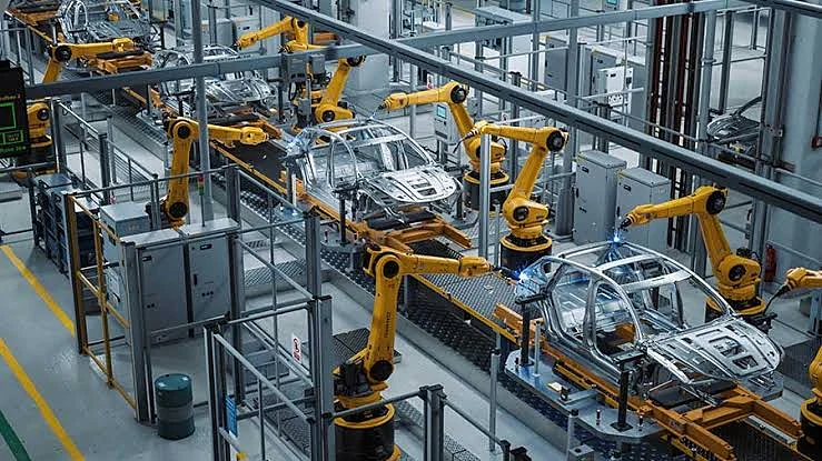 Robotic welding on a component line