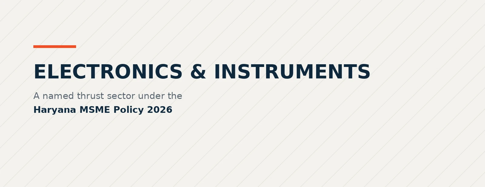 Electronics and instruments — a named thrust sector