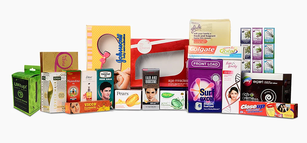 Packaged product ranges ready for distribution