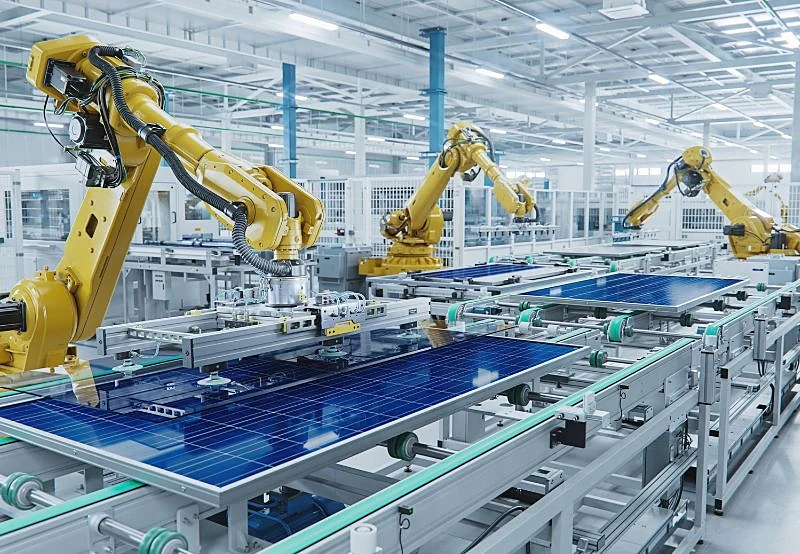 Automated handling on a panel line